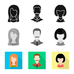 Vector design of professional and photo icon. Collection of professional and profile stock vector illustration.