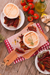 Tigella bread with sun-dried tomatoes.