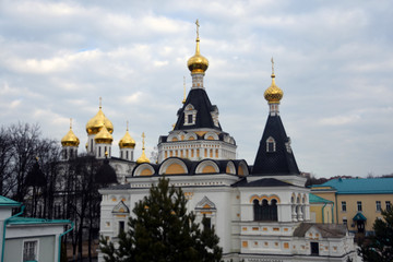 Kremlin in Dmitrov, old historical town in Moscow region, Russia. Color winter photo. Popular landmark.