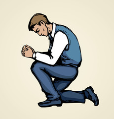 Vector image of the praying person