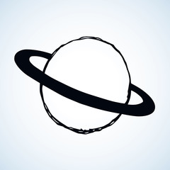 Saturn. Vector drawing