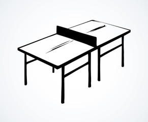 Tennis table. Vector drawing