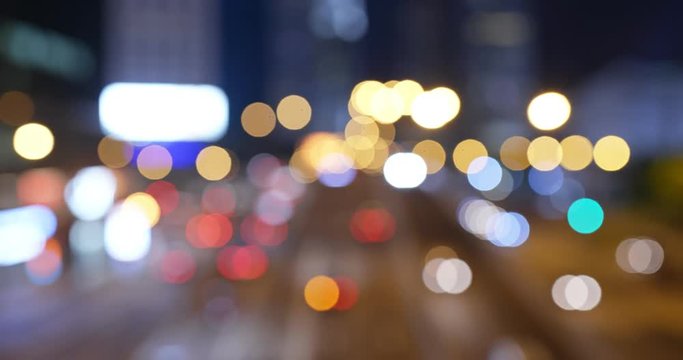 Blur of city street night