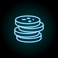 chopped sausage neon icon. Elements of Food set. Simple icon for websites, web design, mobile app, info graphics
