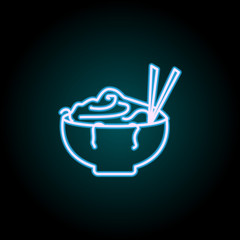 noodles neon icon. Elements of Food set. Simple icon for websites, web design, mobile app, info graphics