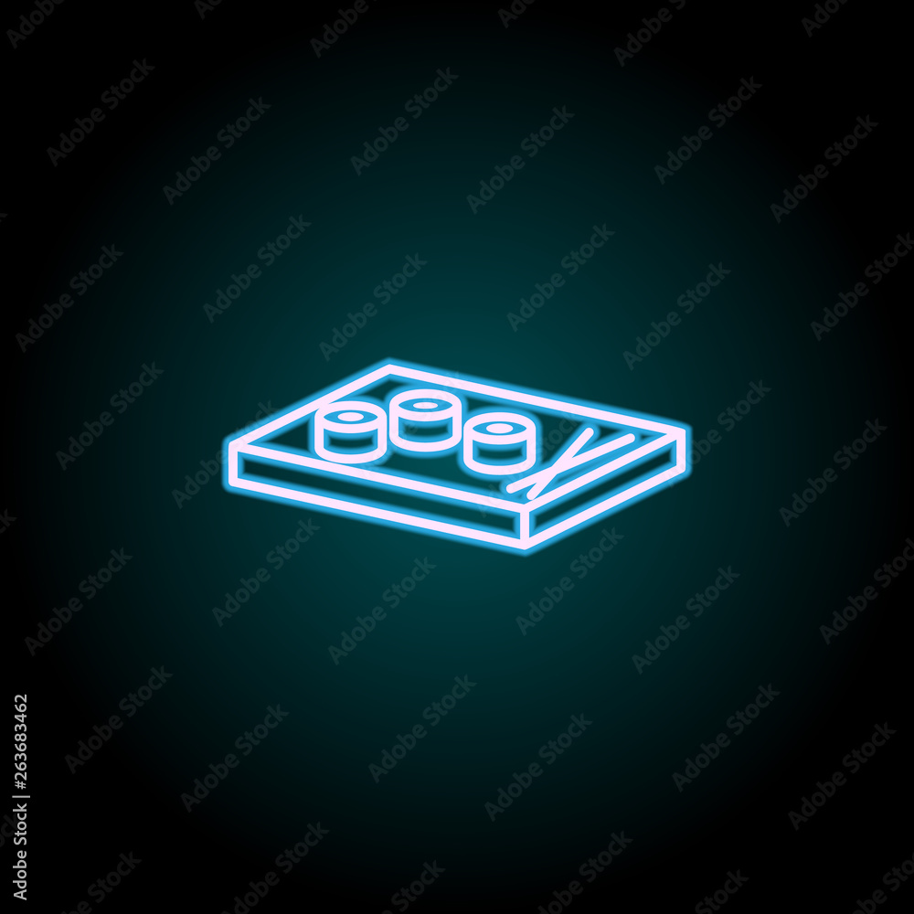 Poster rolls neon icon. elements of food set. simple icon for websites, web design, mobile app, info graphi