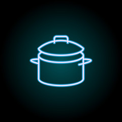 pan neon icon. Elements of Food set. Simple icon for websites, web design, mobile app, info graphics