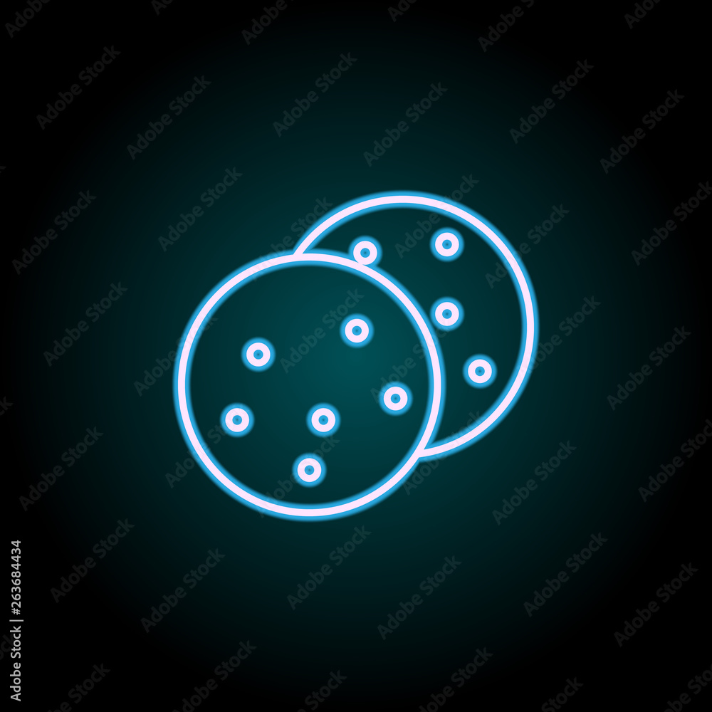 Poster cookies neon icon. elements of food set. simple icon for websites, web design, mobile app, info grap