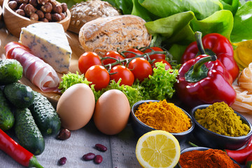 Assorted organic food products on the table