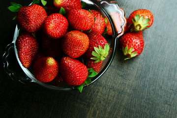 Fresh ripe juicy Strawberry on a table