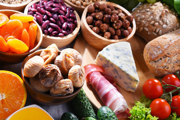 Assorted organic food products on the table