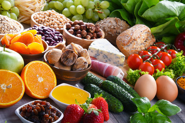 Assorted organic food products on the table