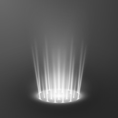 Teleport light effects. Magical portal. Futuristic holographic design element. Vector illustration