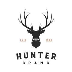vintage deer head logo illustration