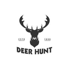 vintage deer head logo illustration