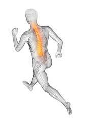 3d rendered medically accurate illustration of a runners painful back