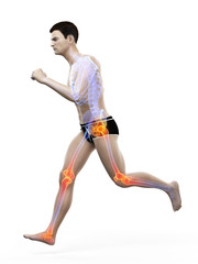3d rendered medically accurate illustration of a runners painful joints