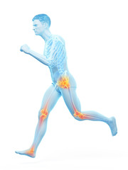 3d rendered medically accurate illustration of a runners painful joints