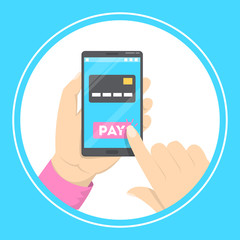 Mobile payment concept. Money transaction in the internet