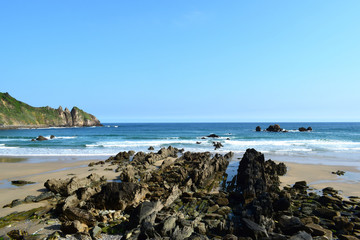 Paysage marin sur la côte atlantique en Galice, Espagne