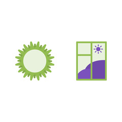 Sun and sunny day vector flat icons, weather vector illustration