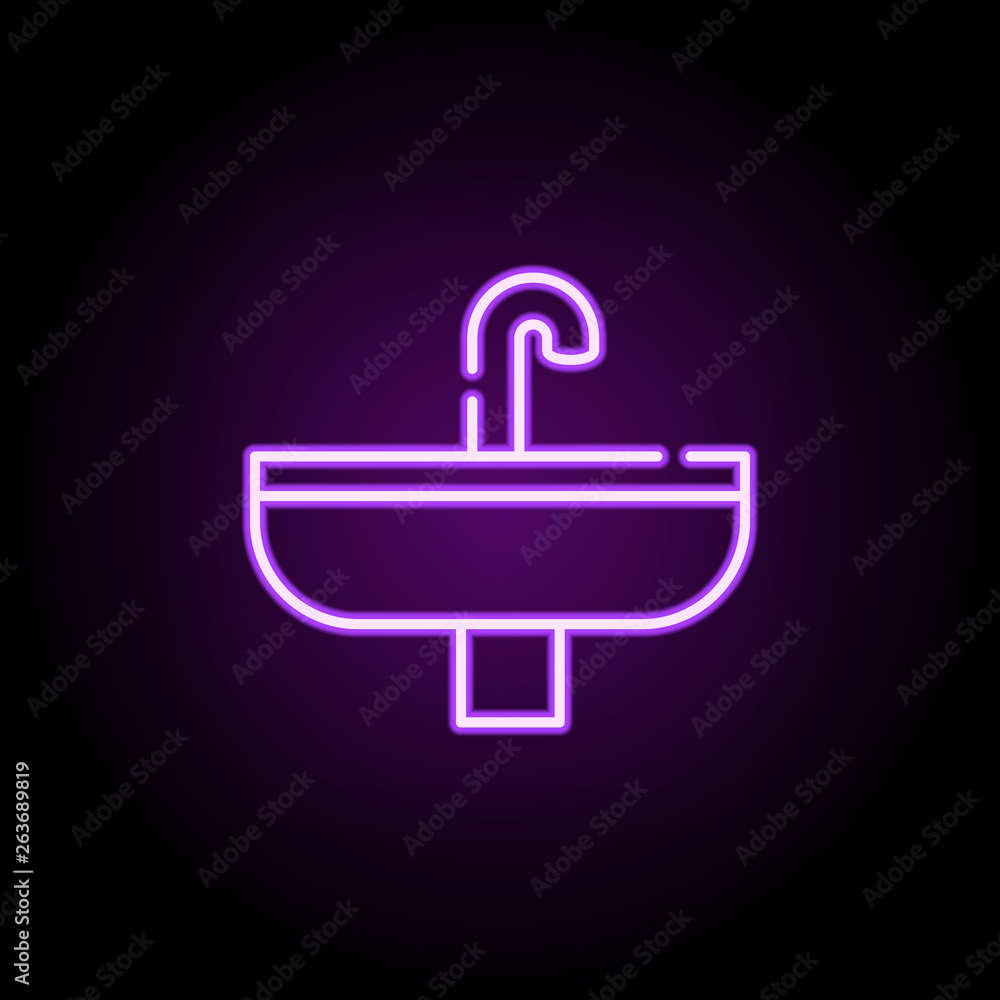 Poster sink neon icon. elements of construction set. simple icon for websites, web design, mobile app, info