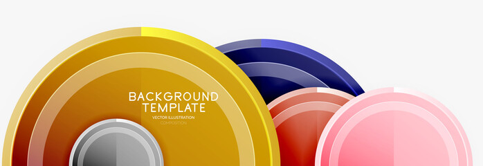 Circle geometric abstract background template for web banner, business presentation, branding, wallpaper