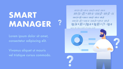 Smart Manager Service Flat Banner Vector Template