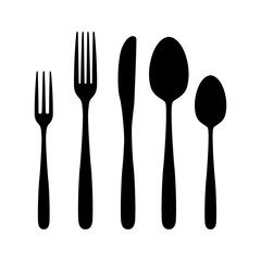 The contours of the cutlery, isolated.
