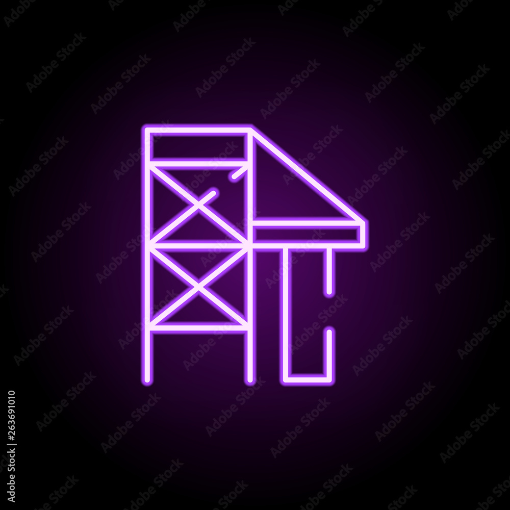 Poster scaffolding neon icon. elements of construction set. simple icon for websites, web design, mobile ap