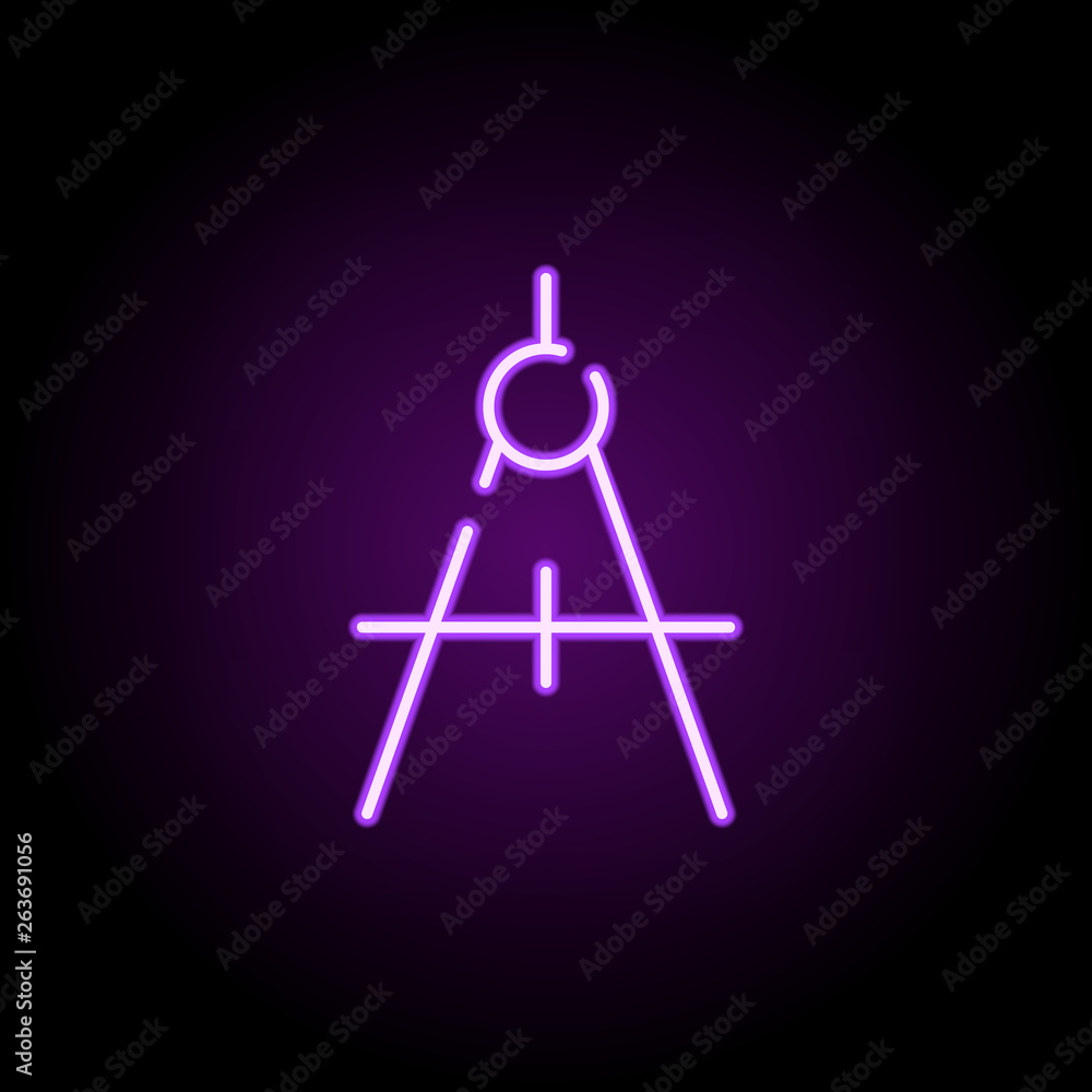 Aufkleber compasses, measurement neon icon. elements of construction set. simple icon for websites, web design