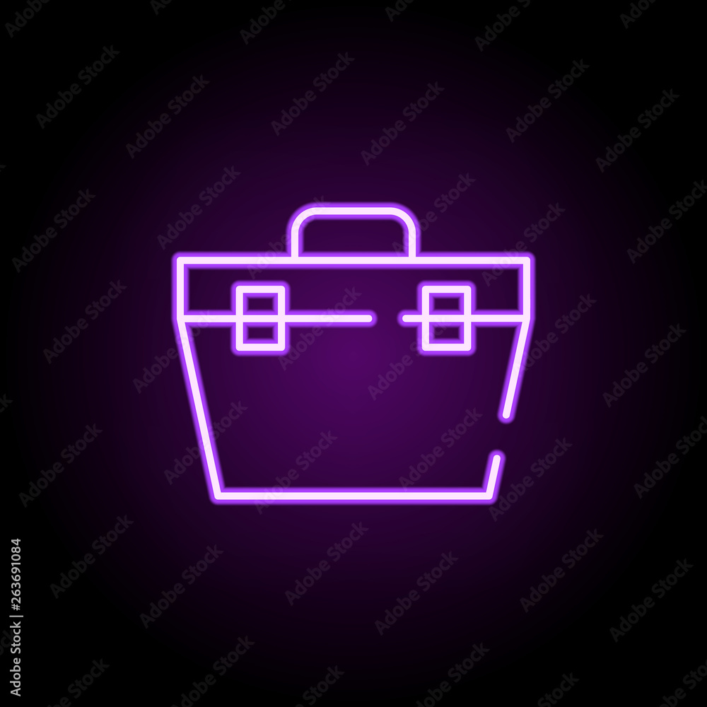 Poster toolbox neon icon. elements of construction set. simple icon for websites, web design, mobile app, i