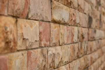 Brick wall perspective for design artwork. Architecture background