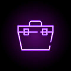 toolbox neon icon. Elements of construction set. Simple icon for websites, web design, mobile app, info graphics