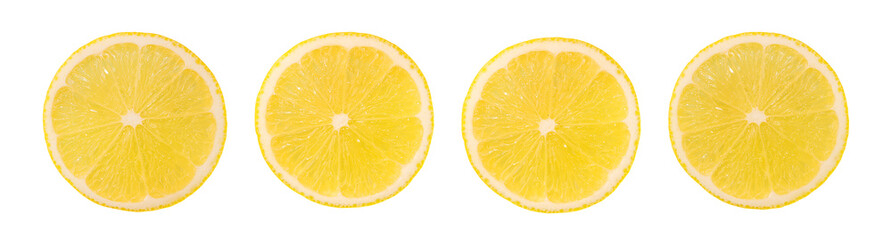 Fresh sliced lemon isolated on white background with clipping path