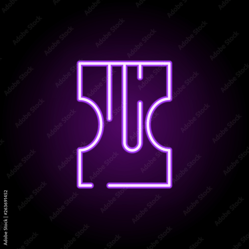 Poster pencil sharpener neon icon. elements of construction set. simple icon for websites, web design, mobi