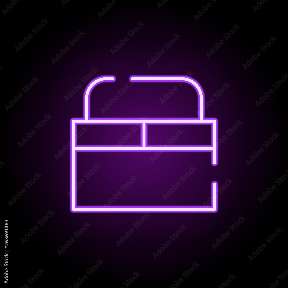 Poster toolbox neon icon. elements of construction set. simple icon for websites, web design, mobile app, i