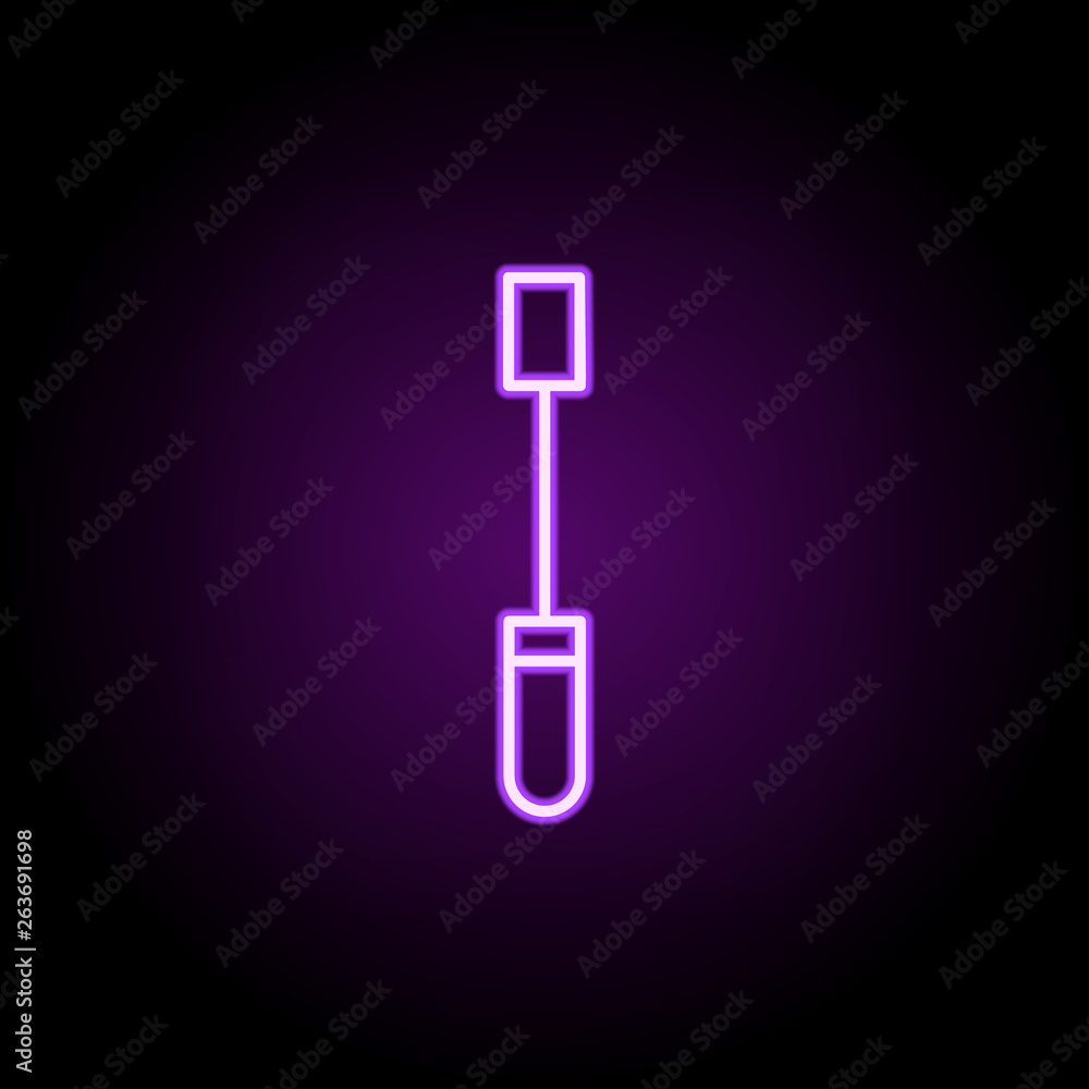 Poster flathead screwdriver neon icon. elements of construction set. simple icon for websites, web design, 