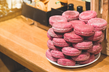 Shop cosmetic handmade solid shampoo different colors. The concept of Spa and care