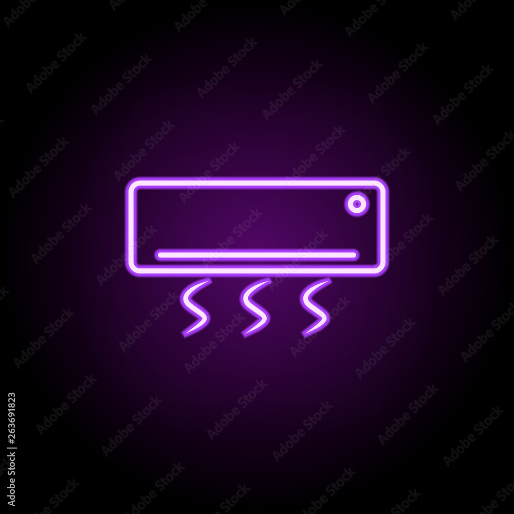Poster air conditioning neon icon. elements of web set. simple icon for websites, web design, mobile app, i