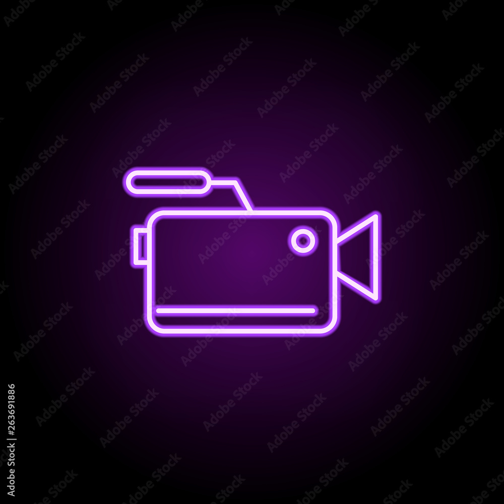 Aufkleber camcorder neon icon. elements of web set. simple icon for websites, web design, mobile app, info gra