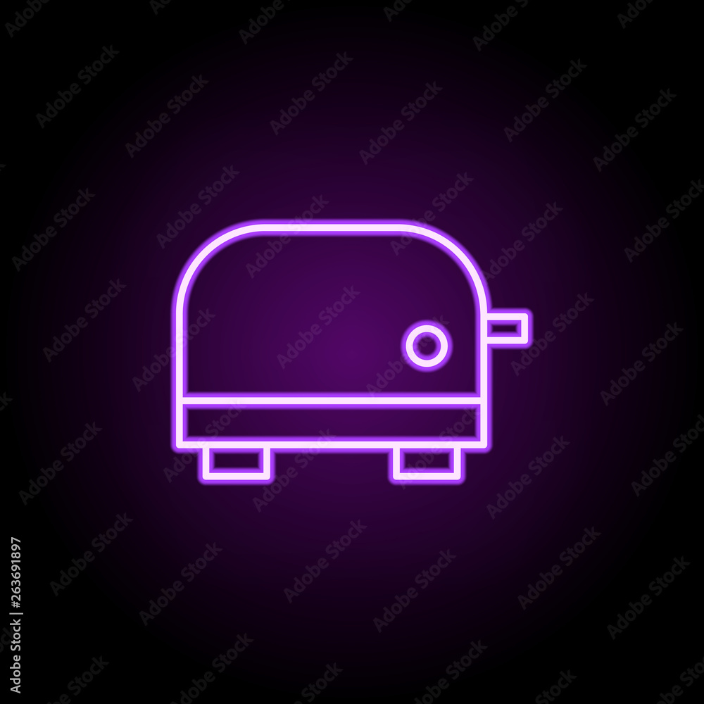Poster toaster neon icon. elements of web set. simple icon for websites, web design, mobile app, info graph
