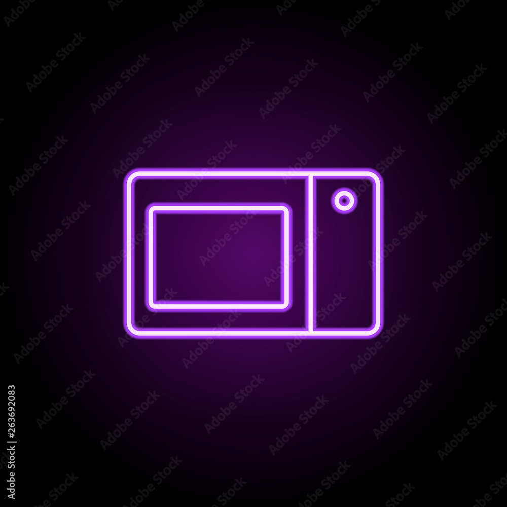 Poster microwave neon icon. elements of web set. simple icon for websites, web design, mobile app, info gra