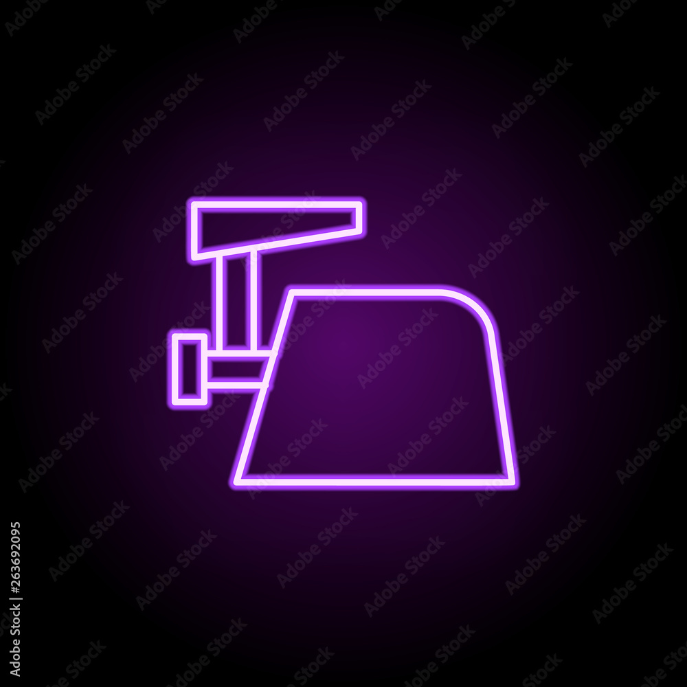 Poster meat grinder neon icon. elements of web set. simple icon for websites, web design, mobile app, info 