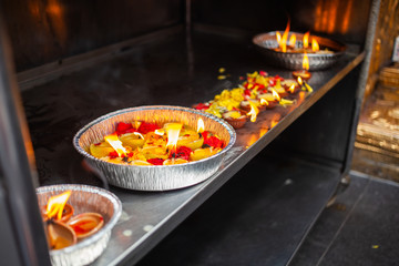 burning candles in a Hindu temple