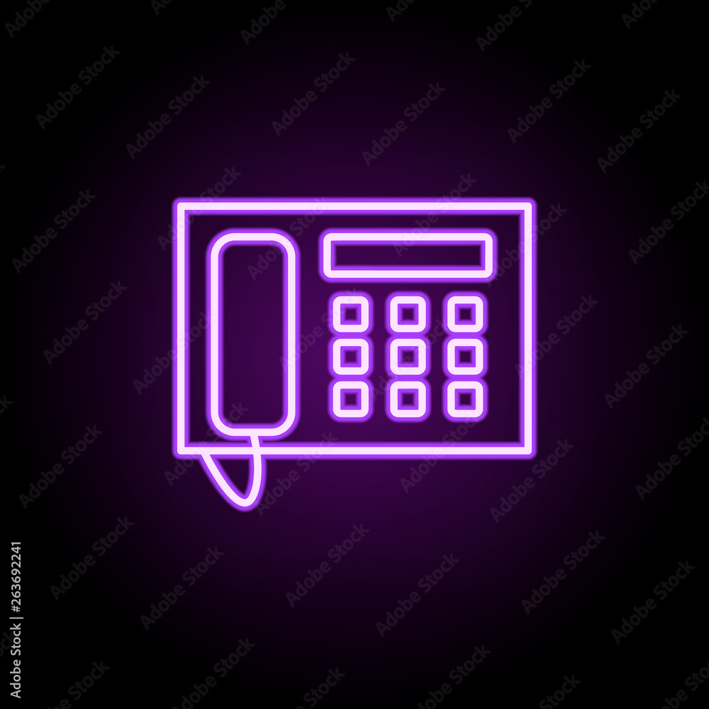 Poster intercom neon icon. elements of web set. simple icon for websites, web design, mobile app, info grap