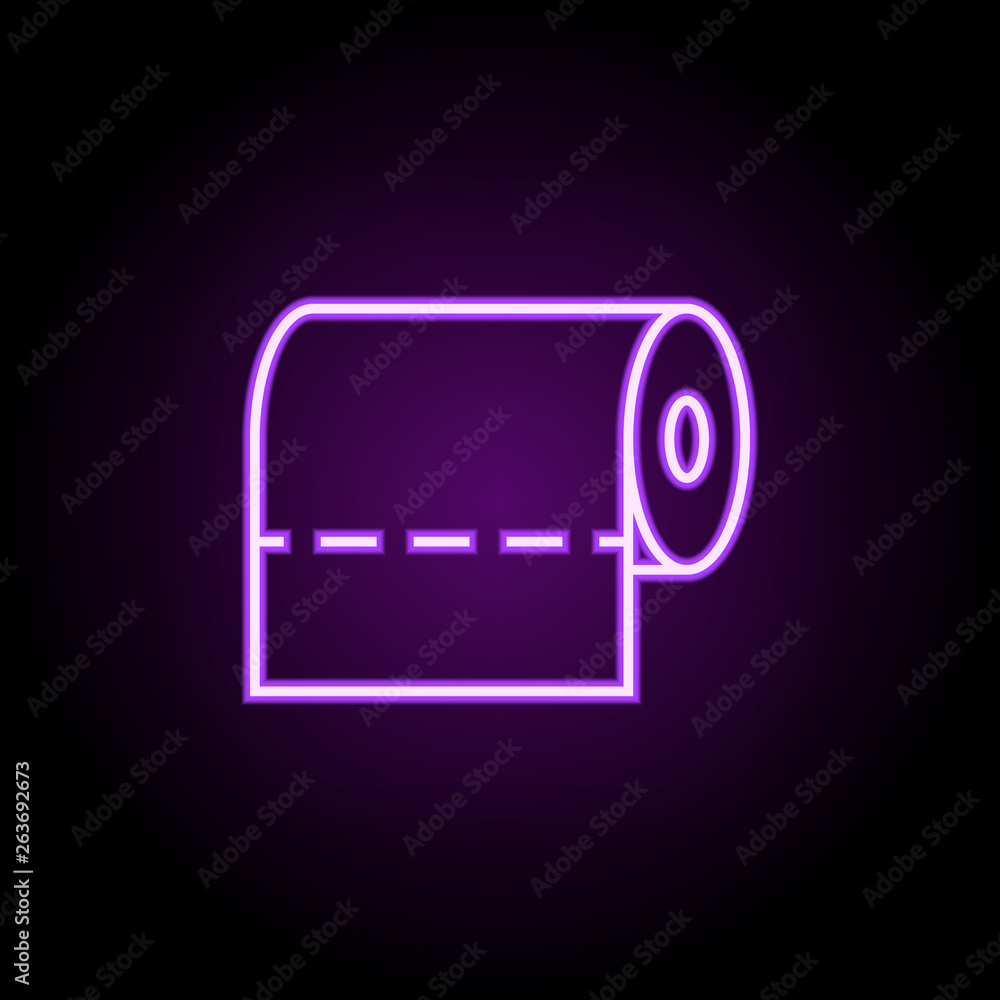 Poster toilet paper neon icon. elements of web set. simple icon for websites, web design, mobile app, info 