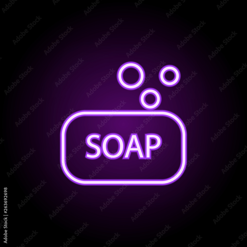 Poster soap neon icon. elements of web set. simple icon for websites, web design, mobile app, info graphics