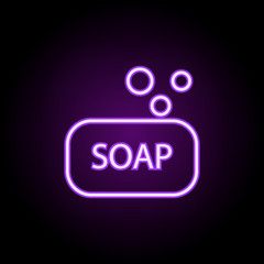 soap neon icon. Elements of web set. Simple icon for websites, web design, mobile app, info graphics