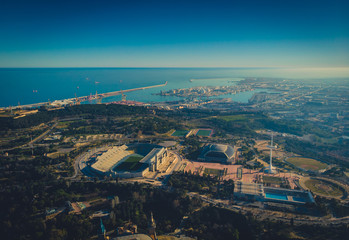 Obraz premium Panoramic view of Barcelona from Tibidabo, Spain, 2019